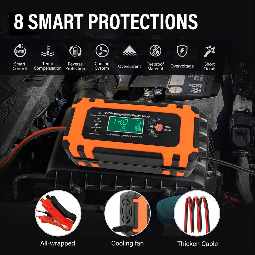 8A Smart Car Battery Fast Charger 12V