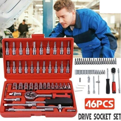 46pcs Ratchet & Socket Set With Case