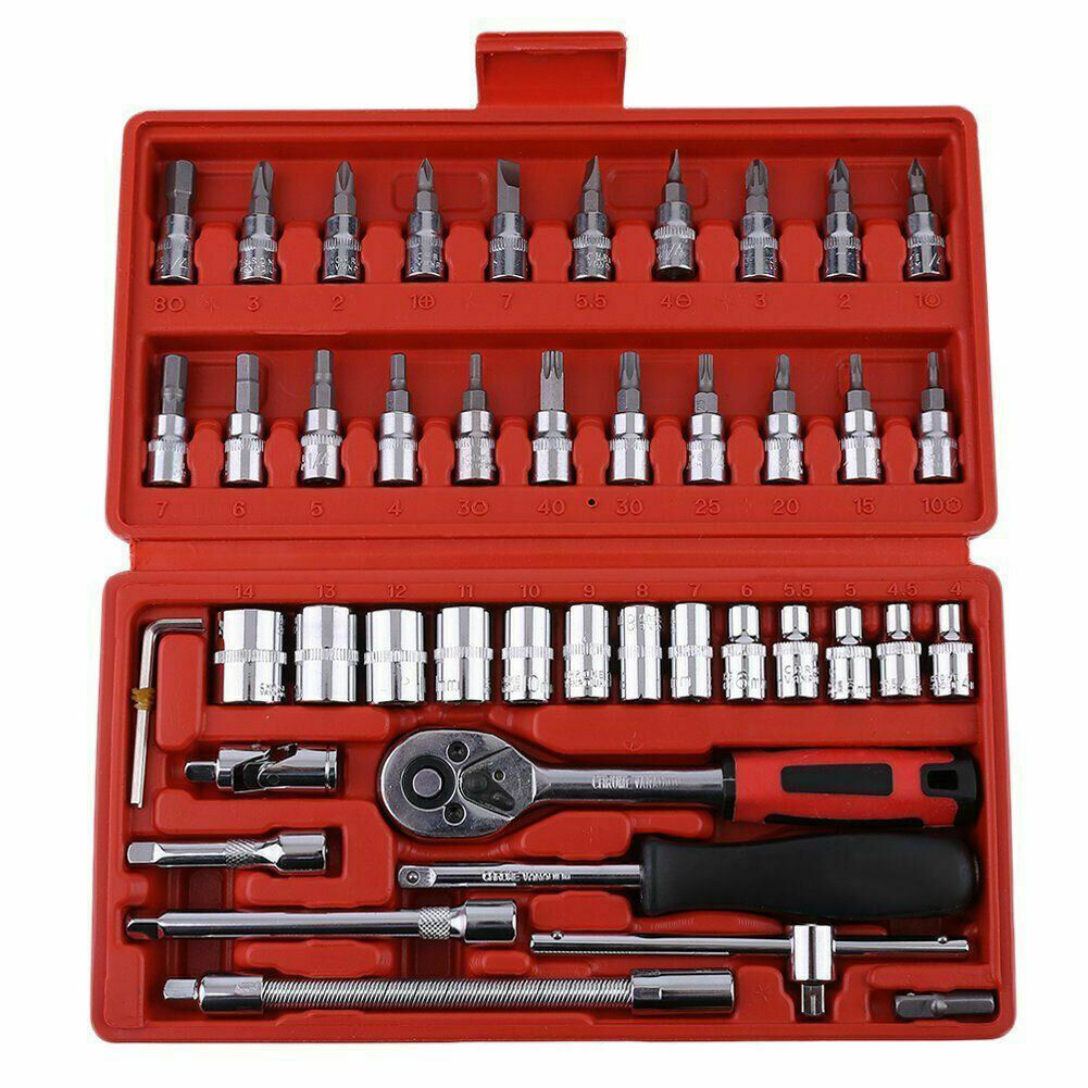 46pcs Ratchet & Socket Set With Case